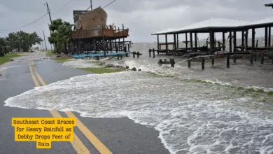 Southeast Coast Braces for Heavy Rainfall as Debby Drops Feet of Rain